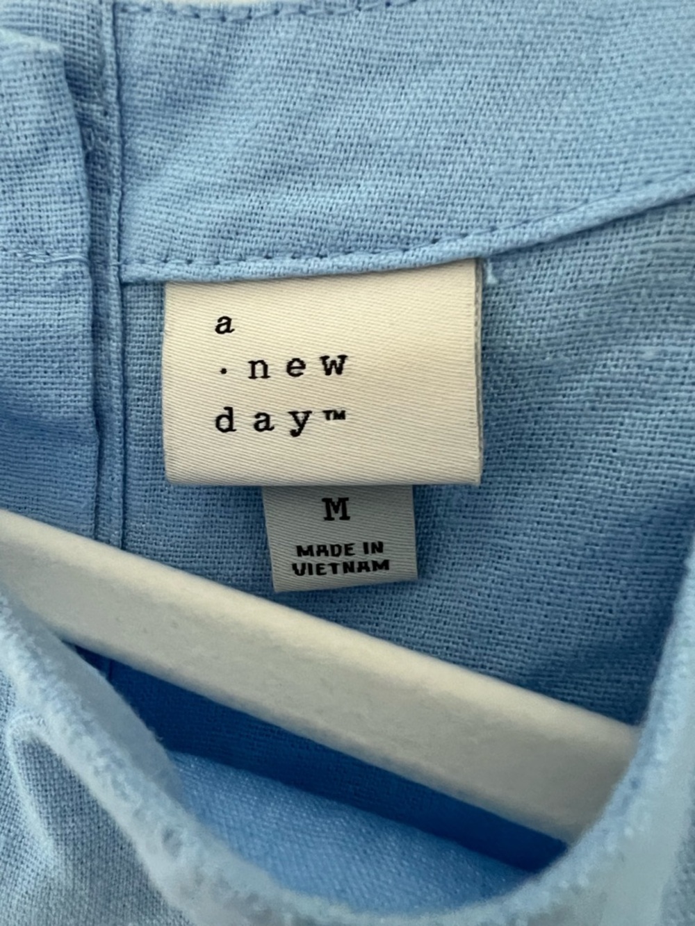 A New Day Light Blue Sleeveless Cropped Linen Blend Top Size M - Picture 3 of 6